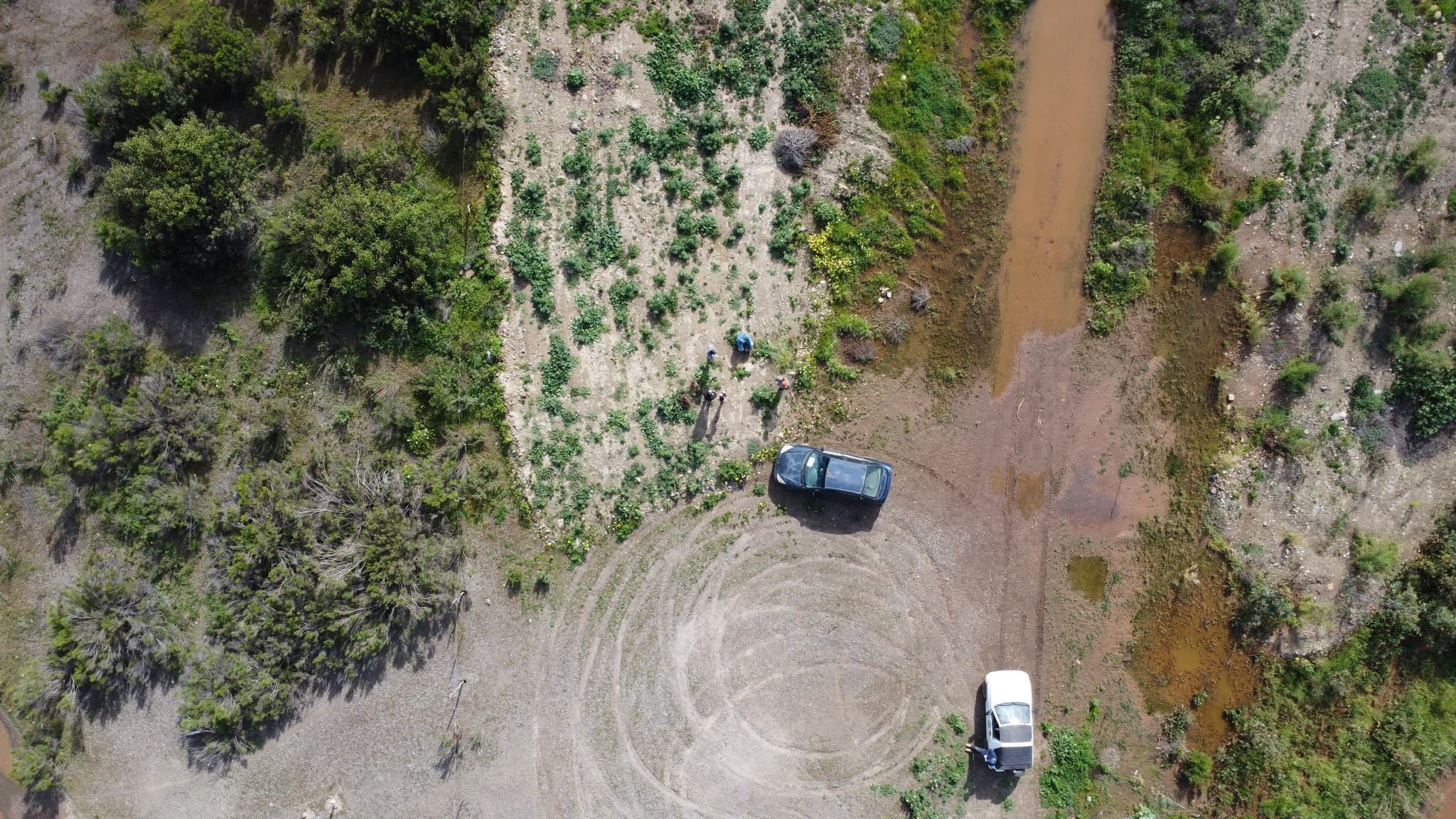 Aerial drone view of the open land near Ensenada where the Morales Cruz home will be built