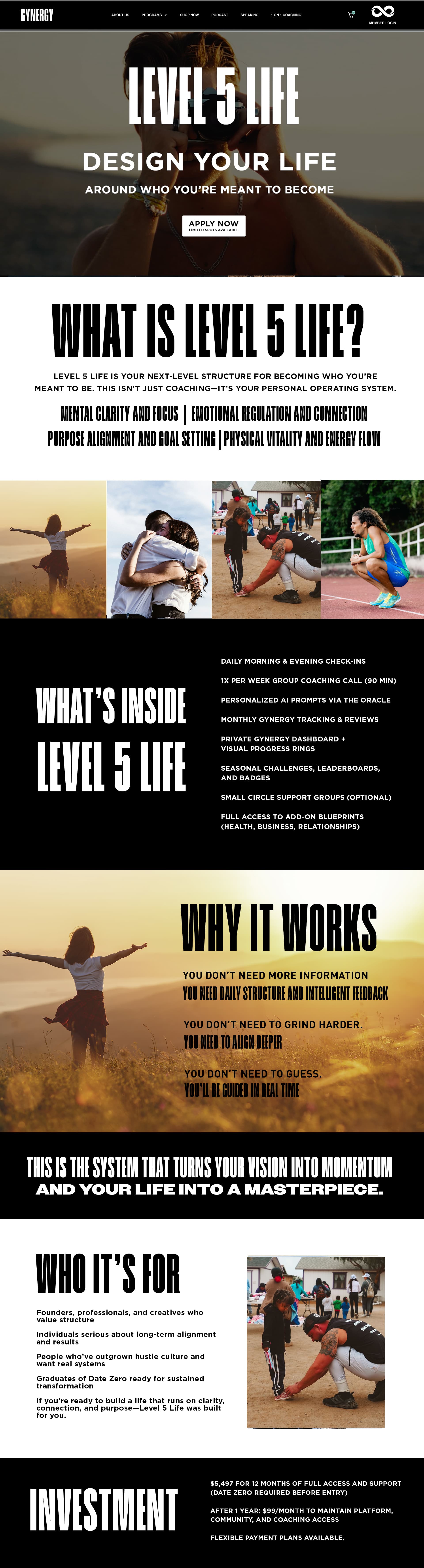 Level 5 Life, Garin Heslop coaching on stage