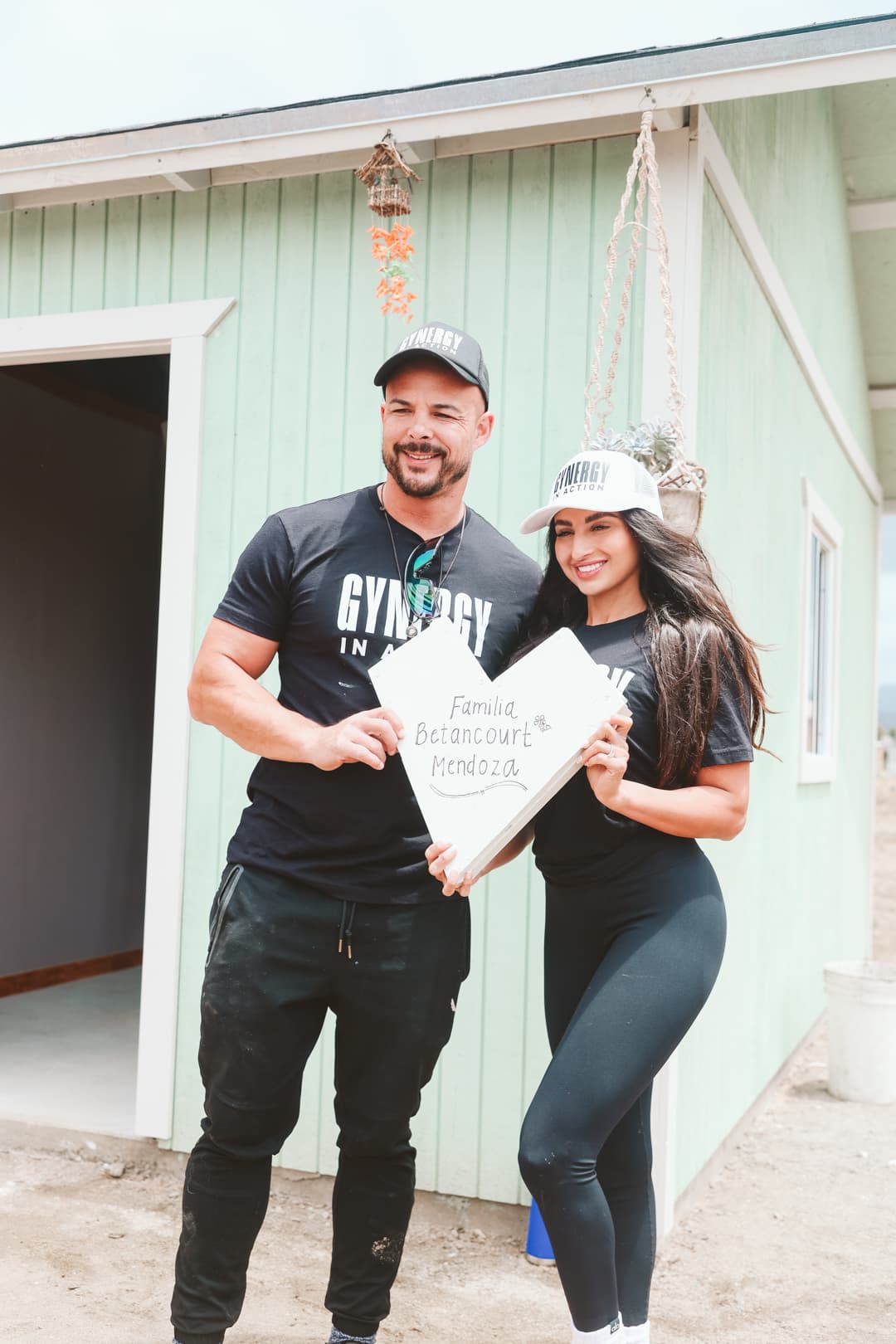 Garin and Yesi at the build site